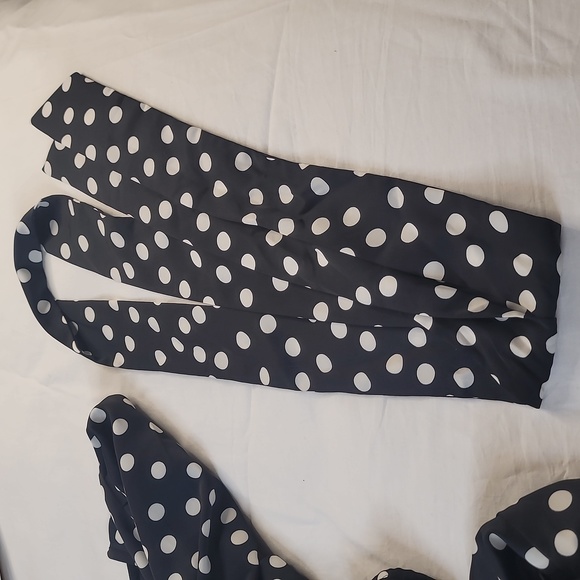 Polka Dot A-Line Mini Dress- Black White A New Day - Picture 12 of 14